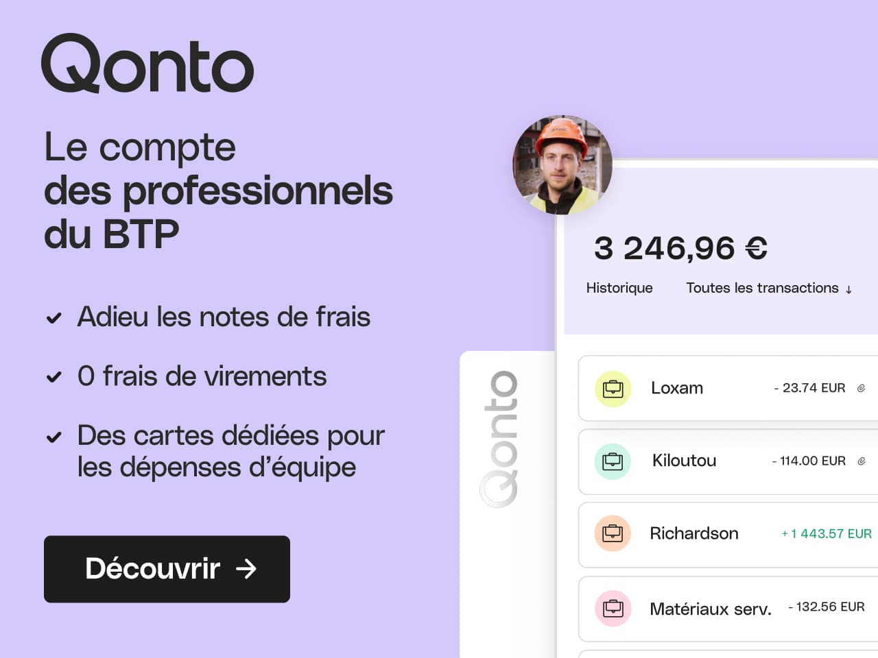 Qonto – compte professionnel pour TPE, artisans et indépendants