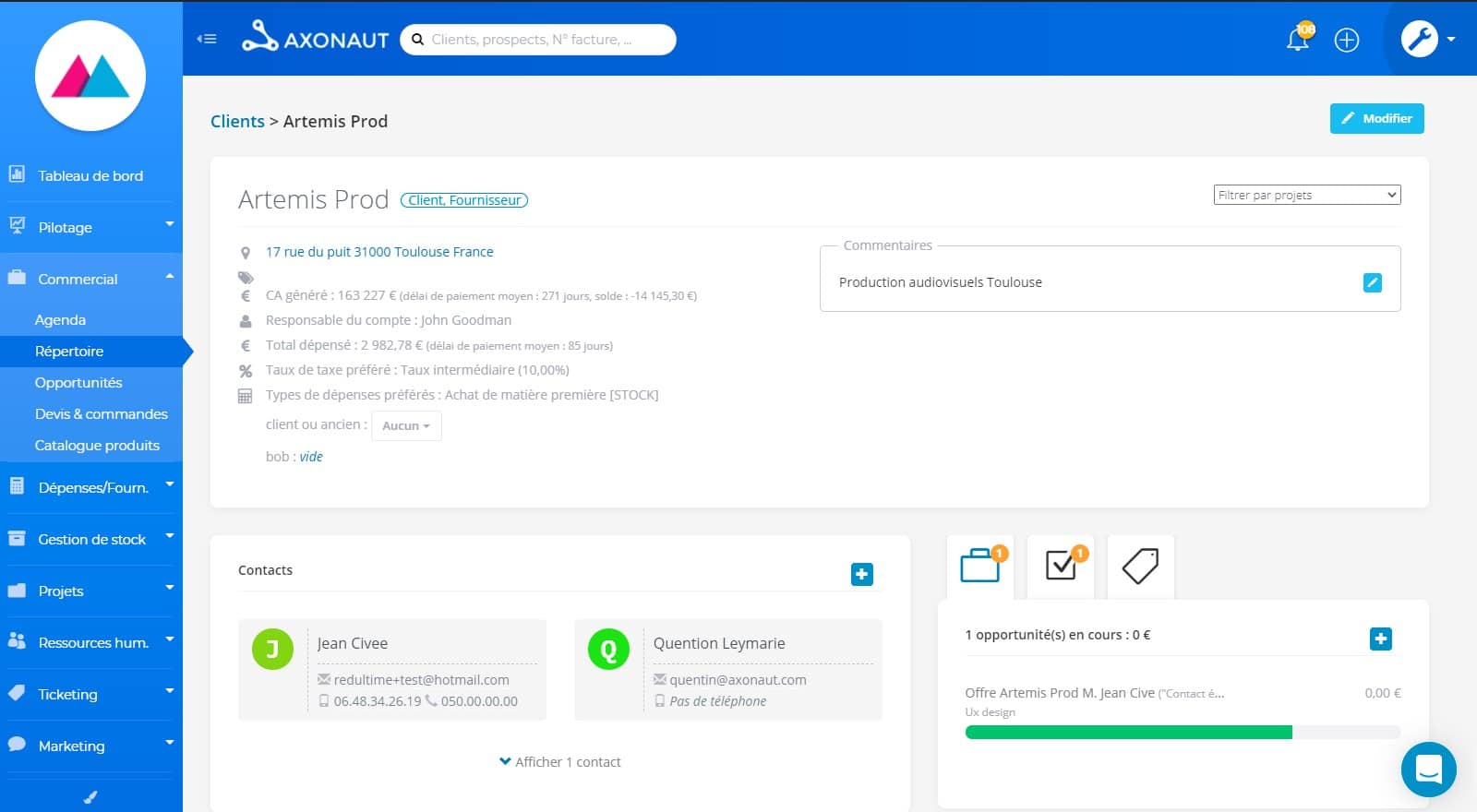Axonaut - CRM et ERP pour TPE