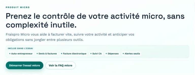Fraispro Micro – logiciel de facturation pour micro-entrepreneurs